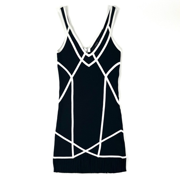 Guess Mirage Colorblock Fringe Bodycon Bandage Dress - Picture 4 of 11